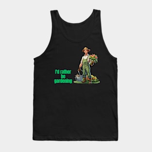 Cartoon design of a male gardener with humorous saying Tank Top